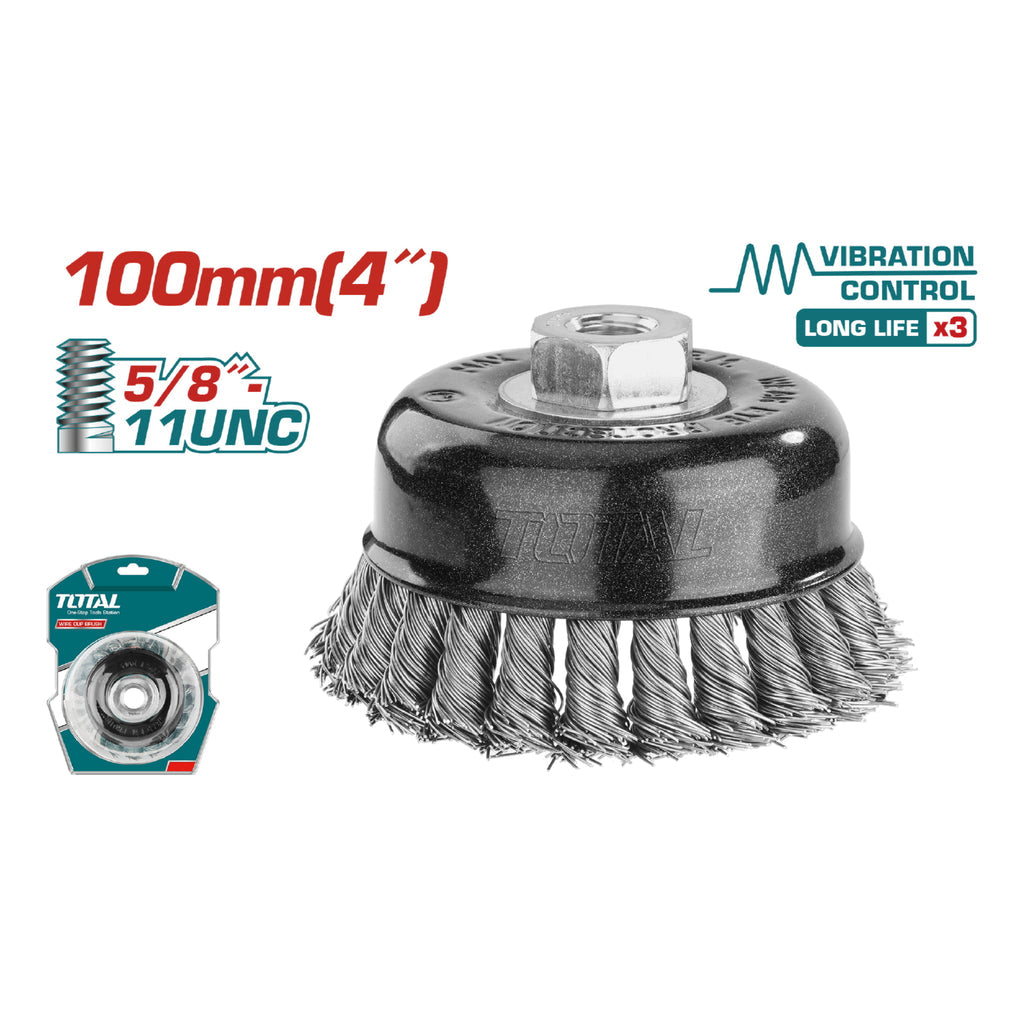 [SKUIMG]UTAC32045|DISCO DE ALAMBRE 4" CON ROSCA 5/8" 11 UNC. DIÁMETRO ALAMBRE 0.5MM.
