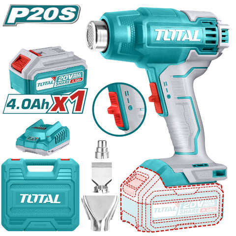 [SKUIMG]UTBLI20025|PISTOLA DE CALOR 20V 300/550C FLUJO DE AIRE: 100/200 L/MIN INCLUYE BATERIA Y CARGADOR. BLOWER