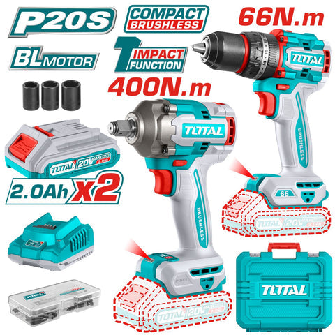 [SKUIMG]UTCKLI20275|UTCKLI20275.jpg|COMBO TOTAL 20V TALADRO IMPACTO Y LLAVE DE IMPACTO 20V INALAMBRICAS PODEROSAS Y POTENTES CON BATERIA