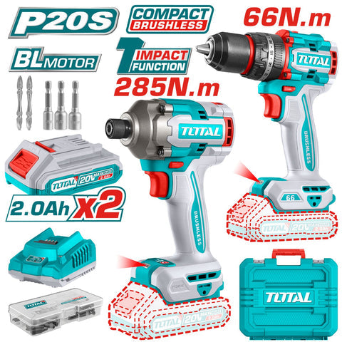 [SKUIMG]UTCKLI20277|UTCKLI20277.jpg|SUPER COMBO TOTAL 20V TALADRO IMPACTO 66NM Y DESTORNILLADOR IMPACTO 285NM20V INALAMBRICAS PODEROSAS