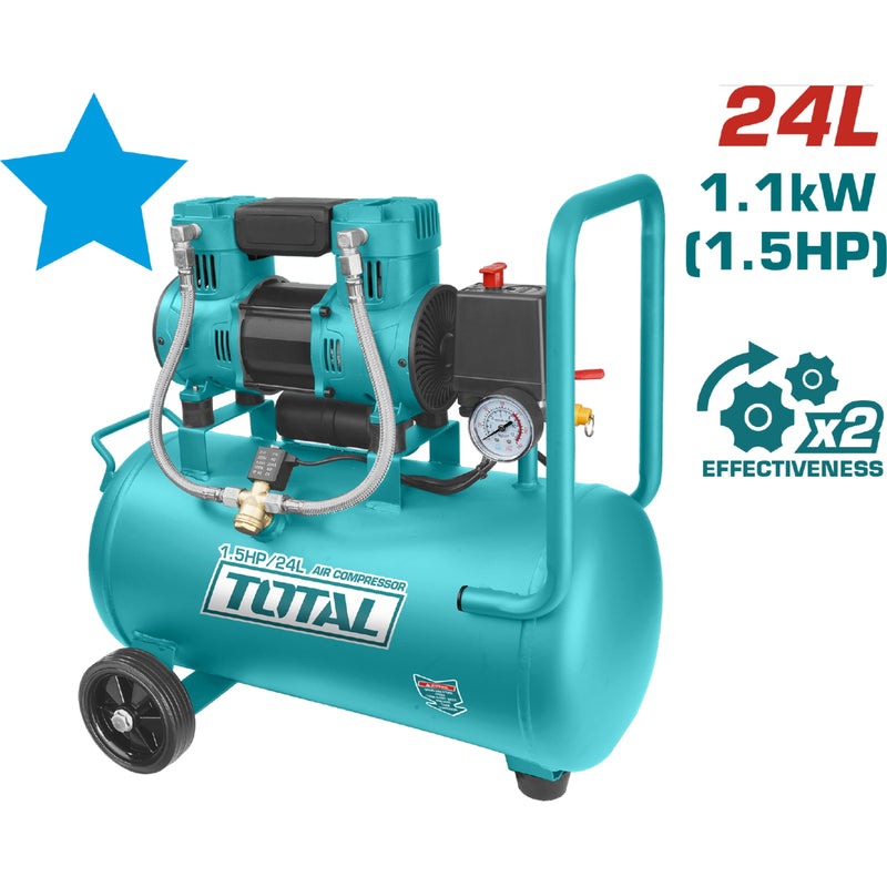 [SKUIMG]UTCS1110242|COMPRESOR DE AIRE 24L 1.5HP (SIN ACEITE)