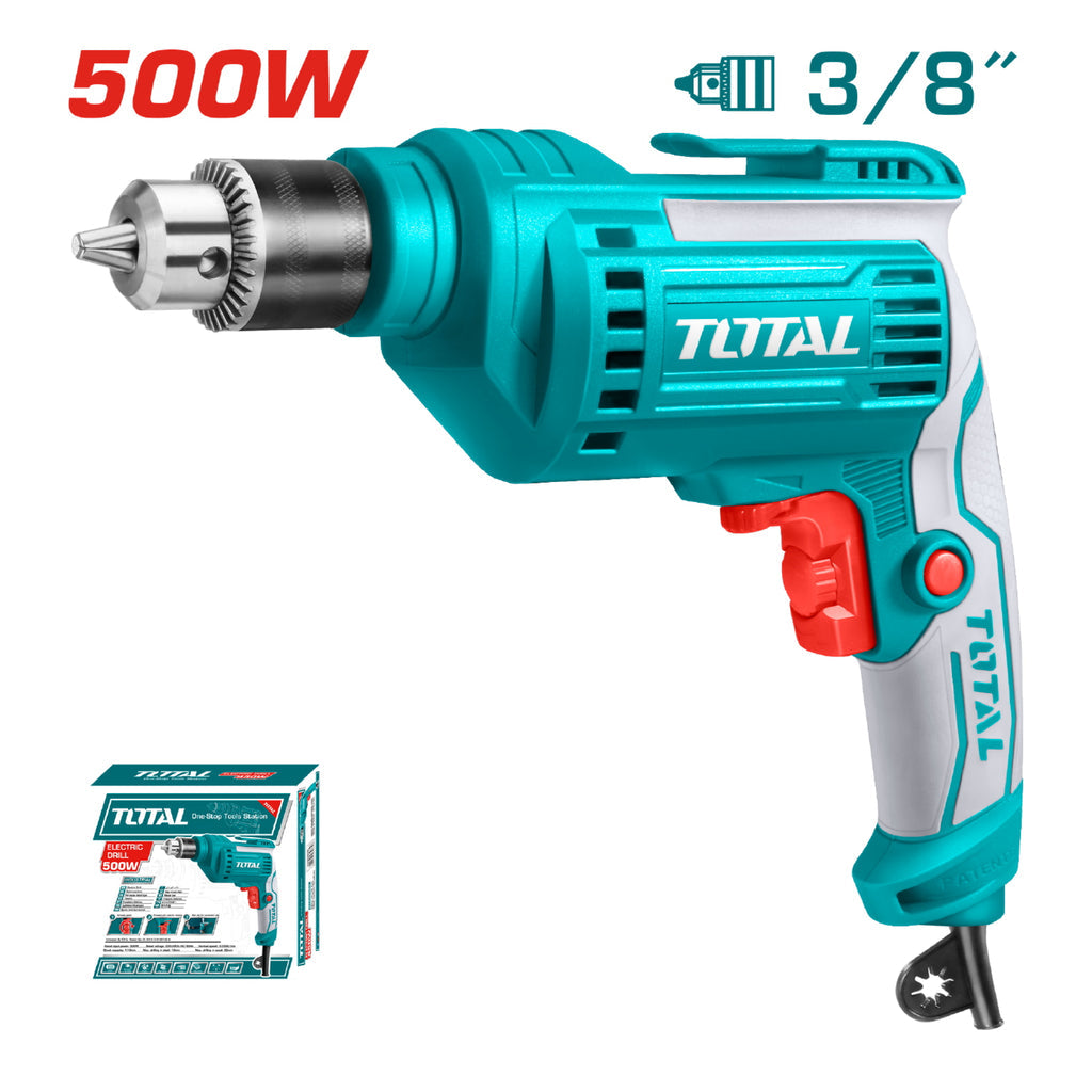 [SKUIMG]UTD2051026|UTD2051026.jpg|TALADRO ELECTRICO 3/8" DE 500 W CON FUNCION REVERSIBLE. VOLTAJE: 110-120V ~ 60HZ.