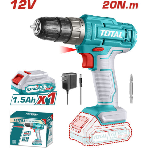 [SKUIMG]UTDLI1218|UTDLI1218.jpg|DRILL TALADRO INALAMBRICO DE 12V 3/8" 20NM. 0-750RPM. TORQUE: 15+1 INCLUYE CARGADOR Y BATERIA. SUPER