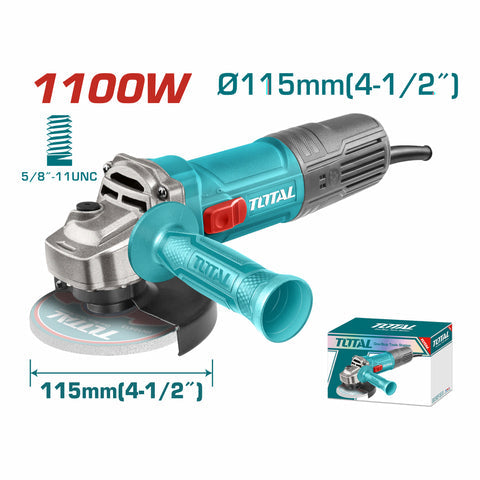 [SKUIMG]UTG110125363|ESMERILADORA ANGULAR 1100W FLEXIBLE. VELOCIDAD SIN CARGA: 12000RPM. DIAMETRO DEL DISCO: 4-1/2" ROSCA