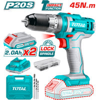 [SKUIMG]UTIDLI201452|UTIDLI201452.jpg|DRILL TALADRO INALÁMBRICO FUNCIÓN IMPACTO 20V DE 3/8" 45NM. INCLUYE BATERÍA Y CARGADOR.