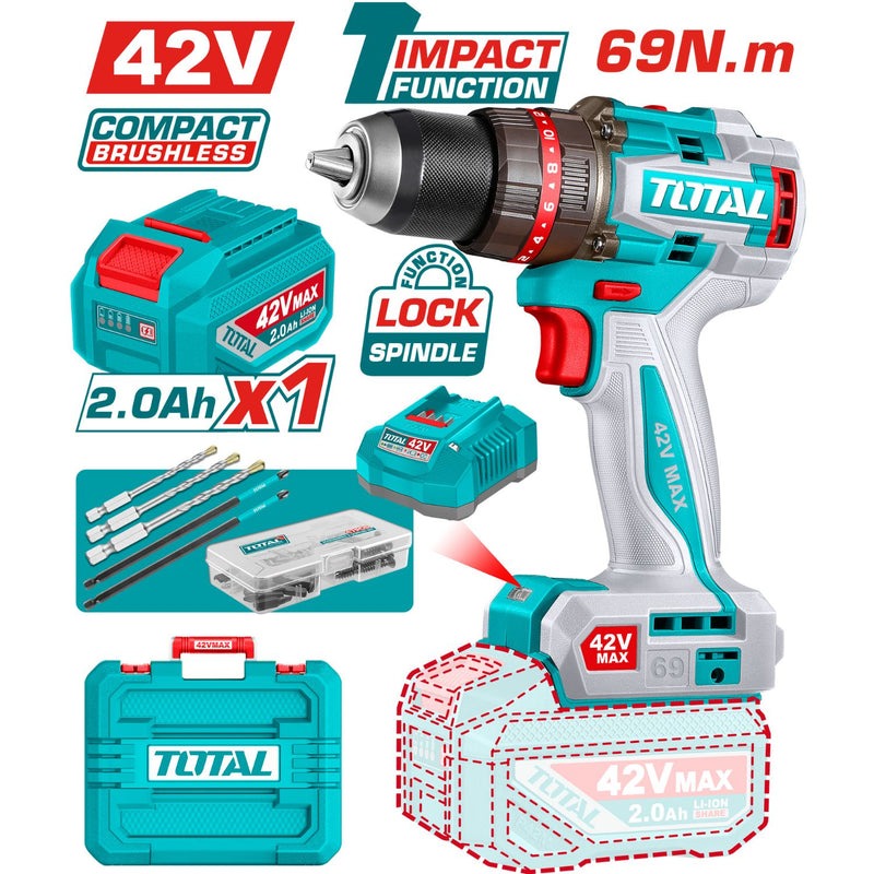 [SKUIMG]UTIDLI426981|UTIDLI426981.jpg|DRILL TALADRO INALÁMBRICO 1/2 42V FUNCIÓN