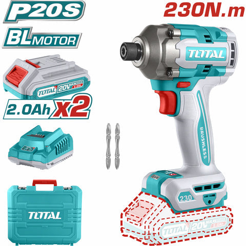 [SKUIMG]UTIRLI2023|LLAVE DE IMPACTO DADO HEXAGONAL 1/4" 20V 230NM MOTOR SIN ESCOBILLAS. INCLUYE BATERIA Y CARGADOR.