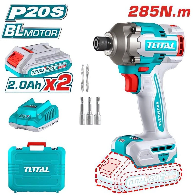 [SKUIMG]UTIRLI2028|LLAVE DE IMPACTO DADO HEXAGONAL 1/4" 20V MOTOR SIN ESCOBILLAS. 285NM. INCLUYE BATERIA Y CARGADOR. CO