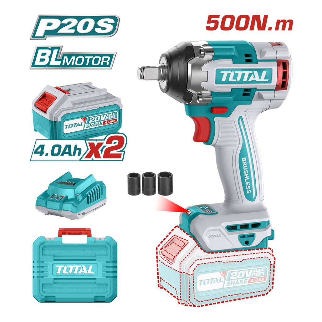 [SKUIMG]UTIWLI2050|LLAVE IMPACTO DE 1/2 , 500NM INCLUYE 2 BATERÍAS Y CARGADOR. SUPE