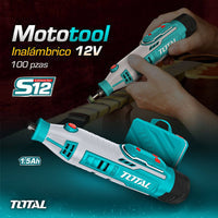 [SKUIMG]UTMGLI12011|UTMGLI12011.jpg|MOTO TOOL INALAMBRICO 12V 1.5AH. INCLUYE BATERÍA Y CARGADOR. INCLUYE 100 ACCESORIOS