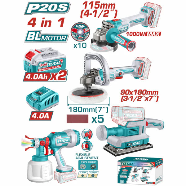 [SKUIMG]UTOSLI250696|UTOSLI250696-FRONTEND-cysPLqojqbipkk1-.png|COMBO DEL MES TOTAL INALÁMBRICO. ESMERILADORA ANGULAR 1000 W 4-1/2'', PULIDORA INALÁMBRICA 5/8''-11U