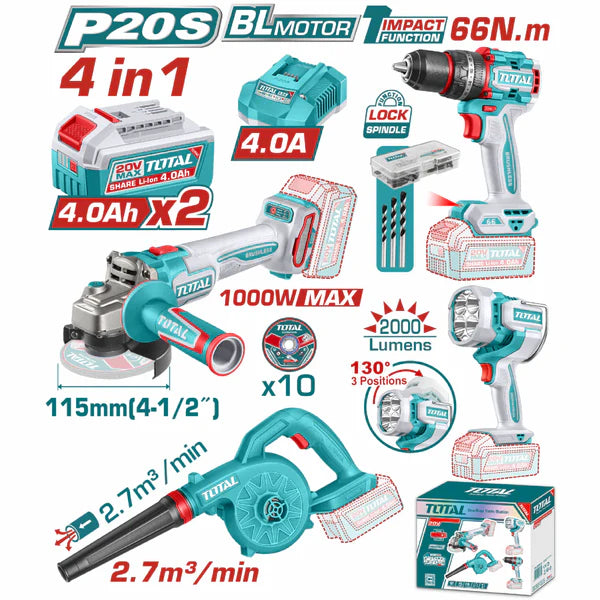 [SKUIMG]UTOSLI250993|UTOSLI250993-FRONTEND-2Nt020zCB3r8O1g8.png|COMBO TOTAL 20V AMOLADORA ANGULAR 1000 W , TALADRO PERCUTOR DE IMPACTO 66 NM, MOTOR SIN ESCOBILLAS,