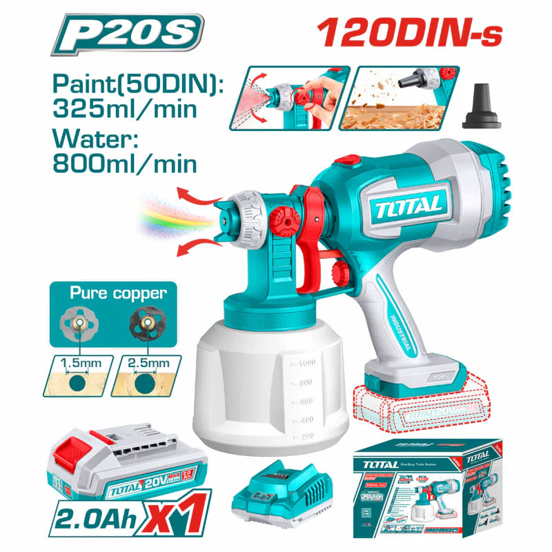 [SKUIMG]UTSGLI20042|UTSGLI20042-FRONTEND-ipdAtr0loxKWdFbz.png|PISTOLA PARA PINTAR 20V INALÁMBRICA 800 ML/MIN. CONTENEDOR DE 1000ML. INCLUYE BATERÍA Y CARGADOR. PU