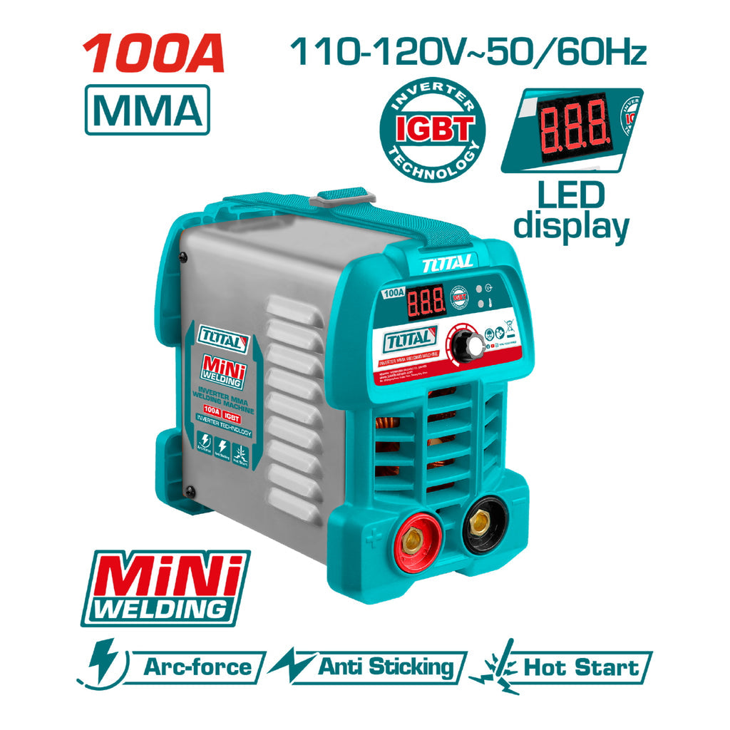 [SKUIMG]UTW210049|UTW210049.jpg|MÁQUINA DE SOLDAR INVERTER CALIDAD LIGHT DUTY 30% CICLO DE TRABAJO. PANTALLA LED. 100A. 110-120V SOL