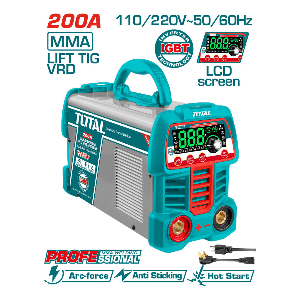 [SKUIMG]UTW2200691|UTW2200691.jpg|MÁQUINA DE SOLDAR INVERTER HEAVY DUTY 200 A 60% CICLO DE TRABAJO 200A 110-120/2