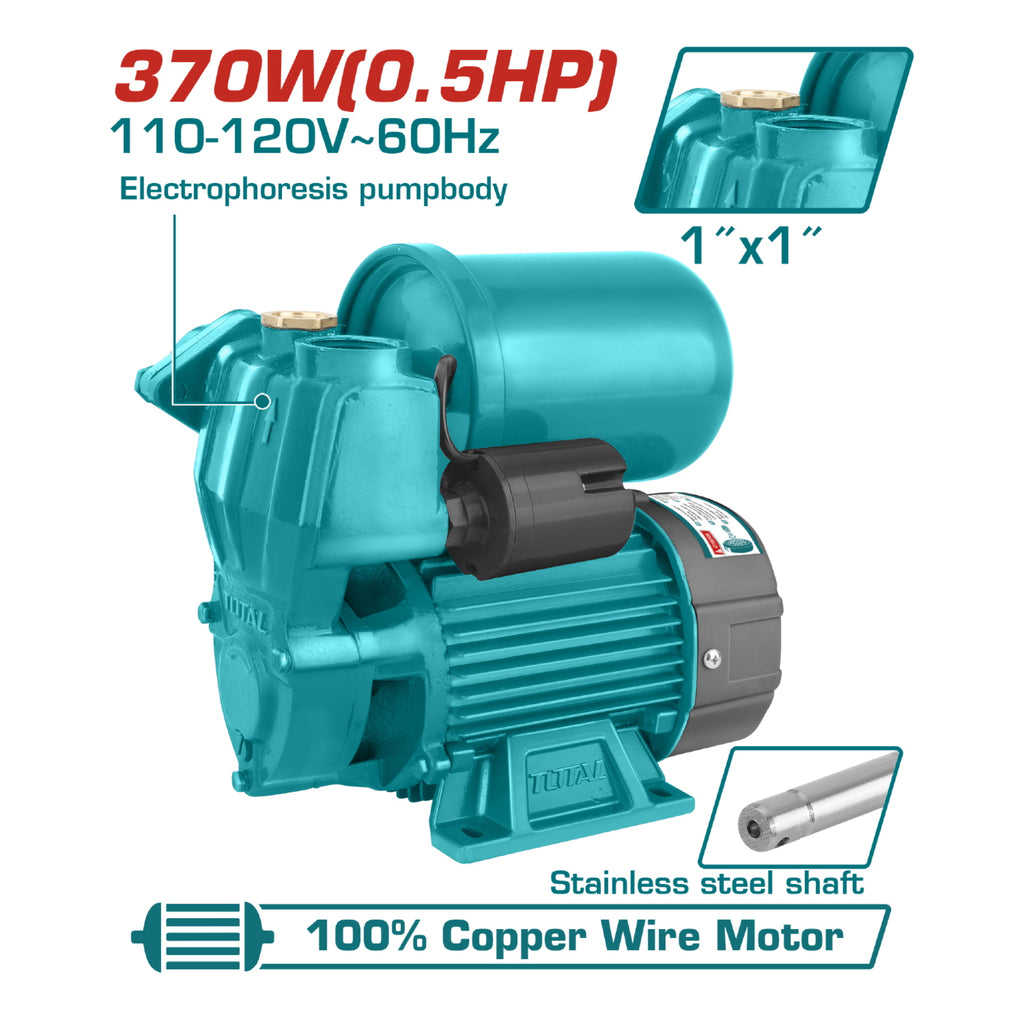 [SKUIMG]UTWP93706|UTWP93706.jpg|BOMBA PERIFÉRICA AUTOCEBANTE AUTOMÁTICA 0.5HP MAX 32MTS