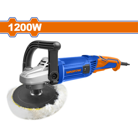 [SKUIMG]UWAE1512001|UWAE1512001.jpg|PULIDORA DE FELPA 1200W DE 7". VELOC. 1500-3800RPM. INCLUYE ACCESORIOS. PULIDOR DE CARRO