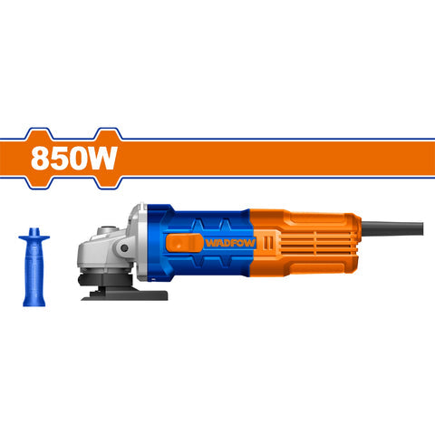ESMERILADORA ANGULAR 4 1/2' 850W. VELOC. SIN CARGA: 12000RPM. ROSC:5/8"-11UNC. ESMERIL FLEXIBLE