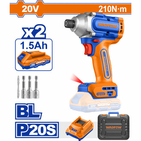 [SKUIMG]UWCD2B21|UWCD2B21.jpg|LLAVE IMPACTO DADO HEXAGONAL 1/4" 20V MOTOR SIN ESCOBILLAS. 210NM. VELOCIDAD SIN CARGA 0-2600RPM. IN