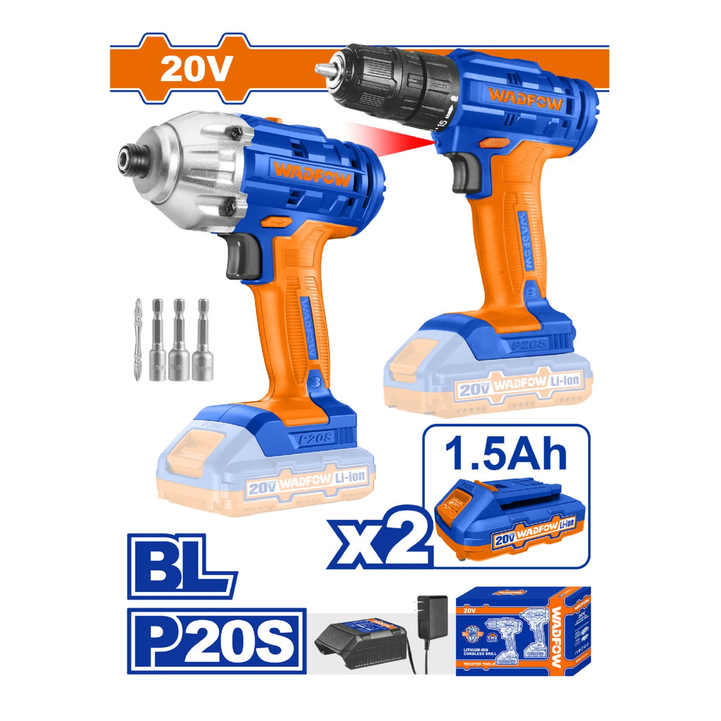 [SKUIMG]UWCK2016|UWCK2016.jpg|COMBO TALADRO INALAMBRICO 1/32-3/8" Y DESTORNILLADOR IMPACTO.(MOTOR SIN ESCOBILLAS)20V. BAT/CARG