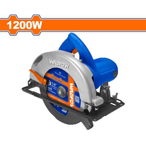 [SKUIMG]UWCW1512001|SIERRA CIRCULAR 1200W VELOC. 4800RPM CORTE A 45o Y 90o CORTE AJUSTABLE INCLUYE: 1 HOJA 7-1/4" CORTAD