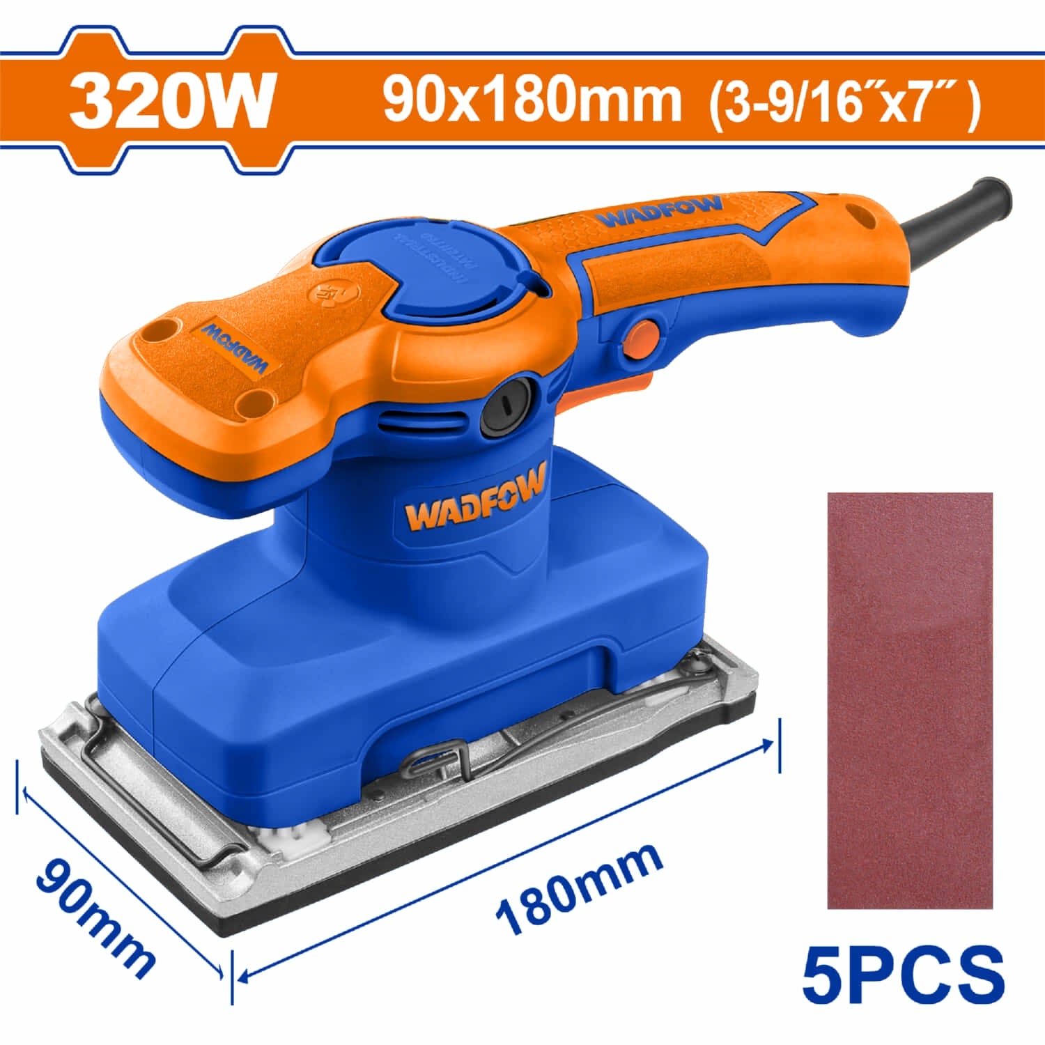 [CARBONE]UWFA2503|LIJADORA DE MANO ELÉCTRICA 320W 110-120V. VELOCIDAD SIN CARGA 14000RPM BASE DE ALUMINIO BASE: 3-9/16