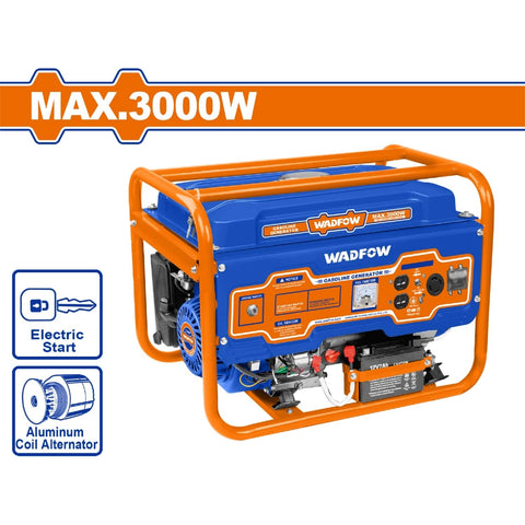 [SKUIMG]UWGEAA05D|UWGEAA05D.jpg|GENERADOR A GASOLINA 3000W 110-120V FREC. NOMINAL: 60HZ VELOC. 3600RPM MOTOR: 4 TIEMPOS. (ENCENDIDO