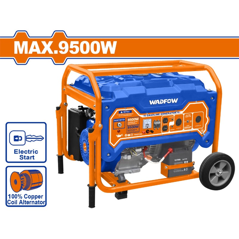 [SKUIMG]UWGEAA10|UWGEAA10.jpg|GENERADOR A GASOLINA 9500W 110-120V FREC. NOMINAL: 60HZ. VELOC. 3600RPM MOTOR: 4 TIEMPOS