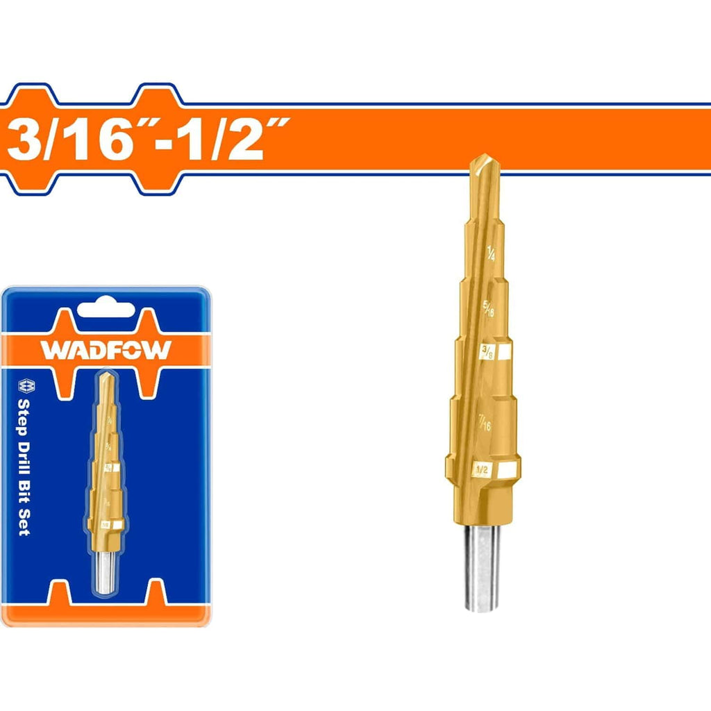 [SKUIMG]UWJD2402|BROCA ESCALONADA 3/16"-1/2". DIÁMETRO DE VÁSTAGO: 1/4". PASOS: 1/16".