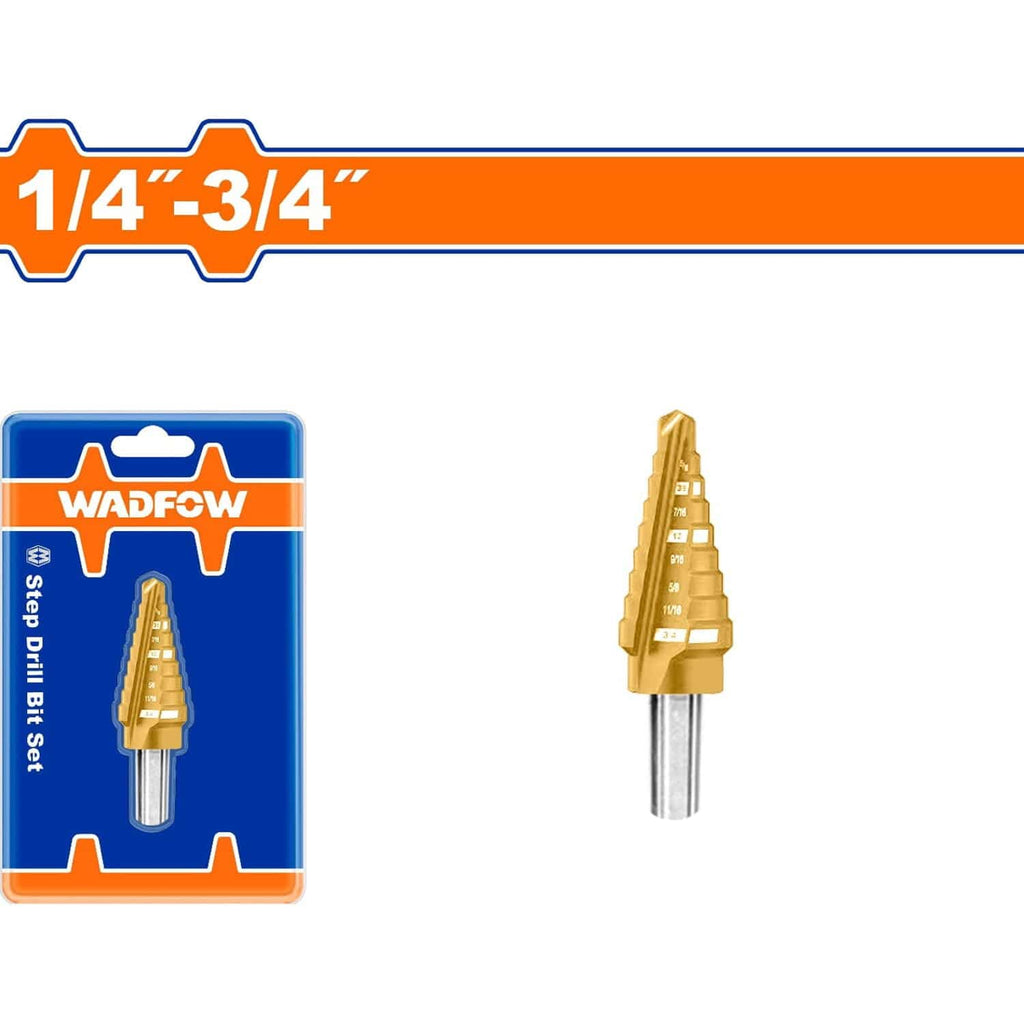[SKUIMG]UWJD2403|BROCA ESCALONADA 1/4"-3/4". DIÁMETRO DE VÁSTAGO: 3/8". PASOS: 1/16".