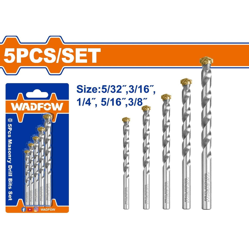 [SKUIMG]UWMJ2K01|BROCAS PARA CONCRETO. TAMAÑOS: 5/32", 3/16", 1/4", 5/16", 3/8". SE VENDE EN JUEGO.