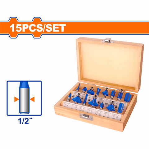 [SKUIMG]UWRG5P21|PUNTAS BROCAS PARA ROUTER. VASTAGO: 12 JUEGO DE 15 BROCAS PARA ROUTER ROUTEADORA. INCLUYE: BROCA REC
