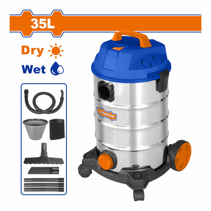 [SKUIMG]UWVR4A35|UWVR4A35.jpg|ASPIRADORA DE LIMPIEZA 2 EN 1 35L 1100W LIMPIEZA HUMEDA Y SECA 110V-12