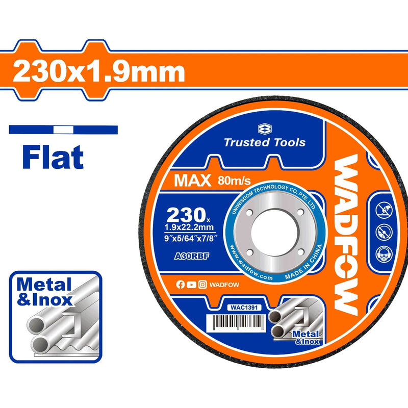 [SKUIMG]WAC1391|WAC1391.jpg|DISCOS DE CORTE DE METAL .230MM (9") X 1.9MM (5/64")