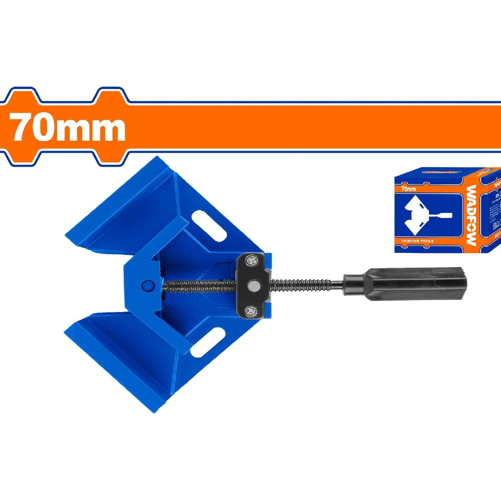 [SKUIMG]WACC1528|WACC1528.jpg|PINZA ABRAZADERA DE ANGULO RECTO 90º CON ALEACIÓN DE ALUMINIO. SUJECIÓN DE 70MM. PARA ESQUINAS
