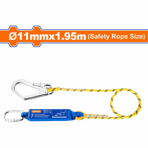 [SKUIMG]WAQS2520|LINEA DE VIDA PARA ARNES ANTICAIDAS ABSORBEDOR IMPACTO CON 2 GANCHOS MOSQUETONES 11MMX1.95MM