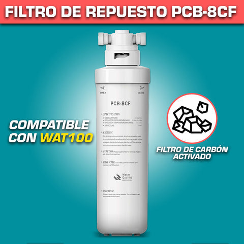 [SKUIMG]WAT101|FILTRO DE REPUESTO PCB-8CF PARA WAT100. CAMBIAR CADA 6 MESES