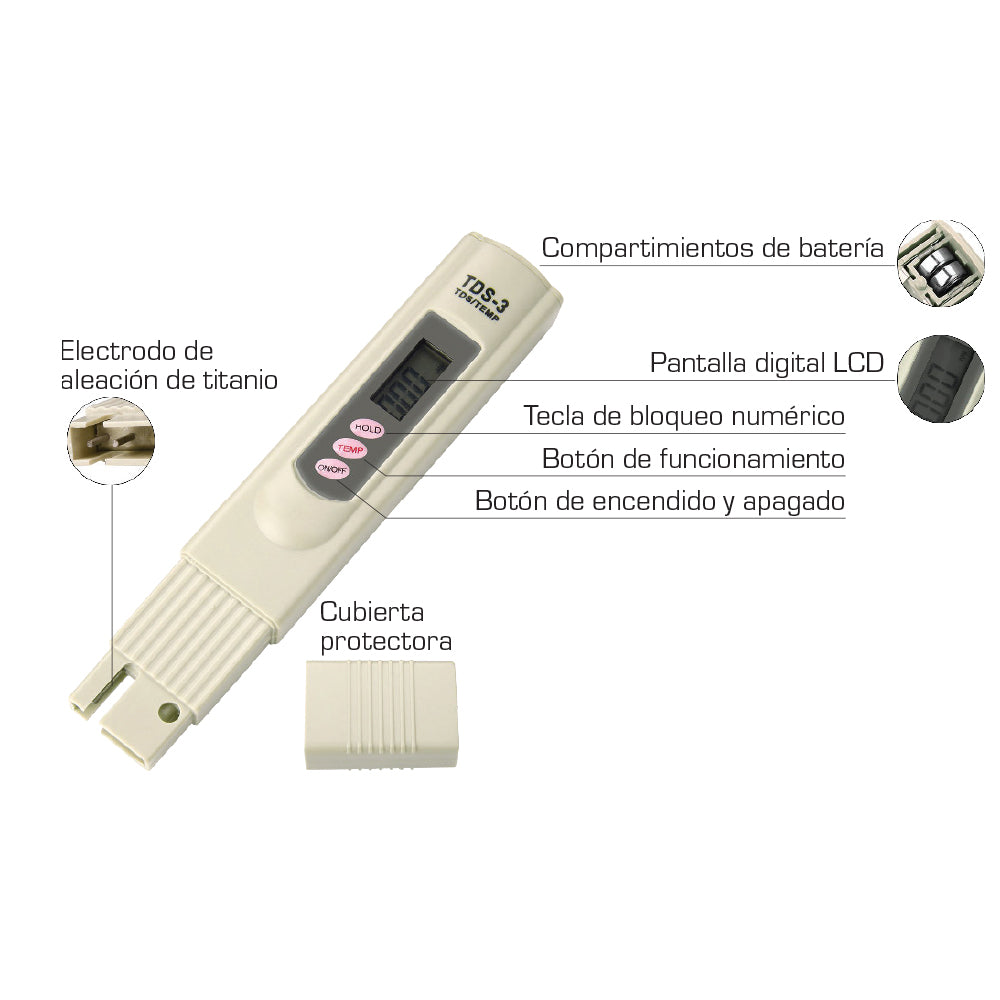 [SKUIMG]WAT24|TDS-3 MEDIDOR DE PUREZA DEL AGUA