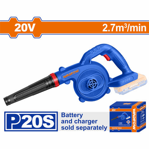 [SKUIMG]WBLP512|WBLP512.jpg|SOPLADOR DE BATERIA 20V INALAMBRICO. 18000RPM VOLUMEN 2.7 M3/MIN AIRE NO INCLUYE BATERIA NI CARGADOR