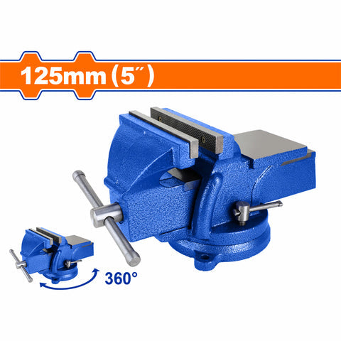 [SKUIMG]WBV1A05|WBV1A05.jpg|PRENSA DE BANCO DE 5" BASE GIRATORIA 360o. CON YUNQUE, 7.5KG. HIERRO FUNDIDO.