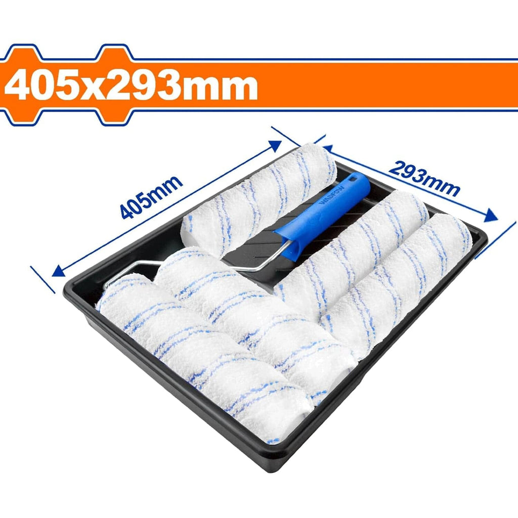 [SKUIMG]WCB3H51|WCB3H51.jpg|RODILLO PARA PINTAR 9" Y BANDEJA PARA PINTAR 405X293MM. PAREDES INTERNAS. SET 7 EN 1.