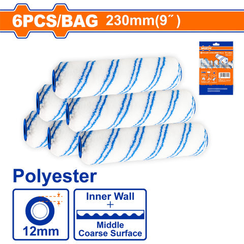 [SKUIMG]WCB4996|WCB4996.jpg|RODILLOS PARA PINTAR EN INTERIORES 9" ALT.12MM. POLIESTER. (SET DE 6 PZAS)