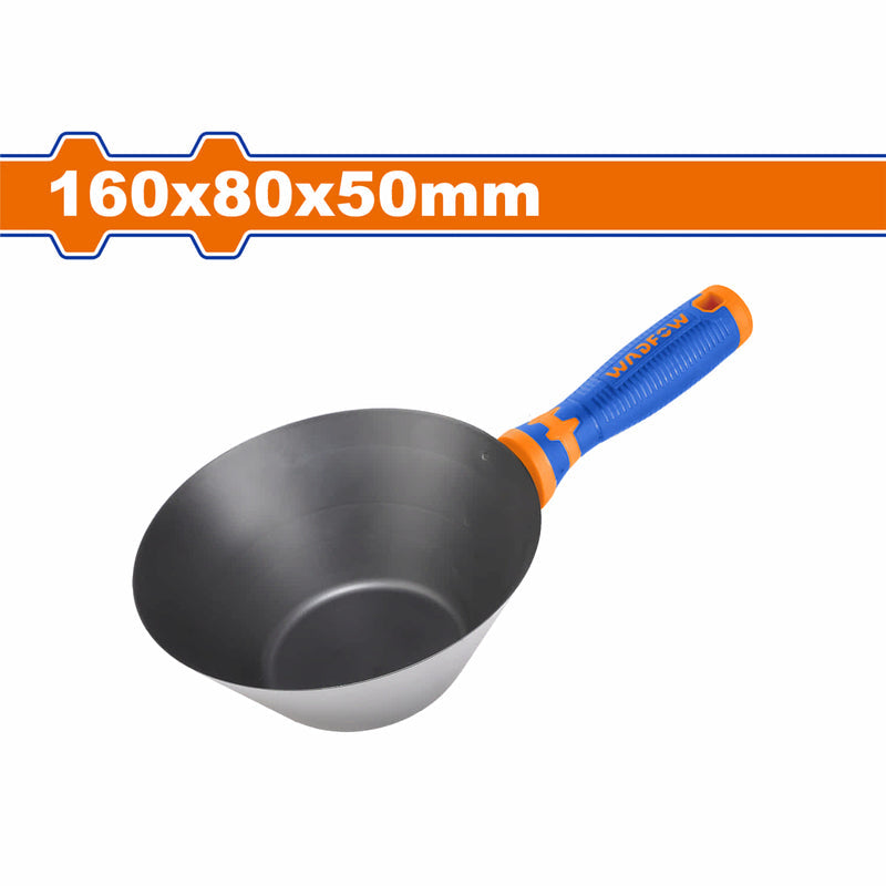 [SKUIMG]WCCB1301|WCCB1301.jpg|TAZON BOWL PARA MEZCLA DE CONCRETO YESO 160X80X50MM ACERO A3 CON MANGO