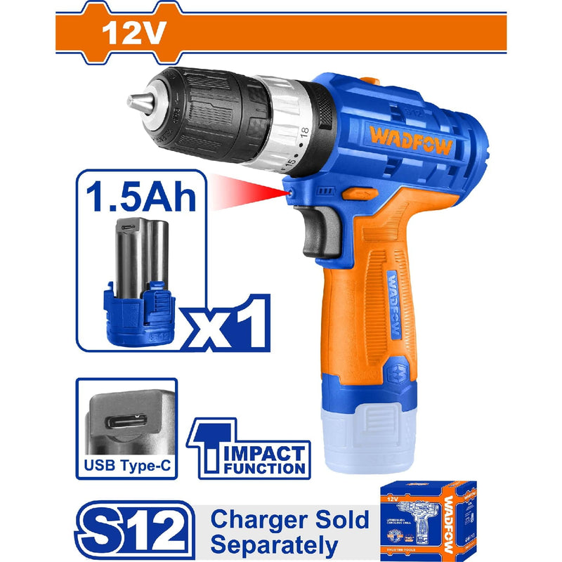 [SKUIMG]WCDS540|TALADRO DRILL INALÁMBRICO FUNCIÓN IMPACTO 12V.