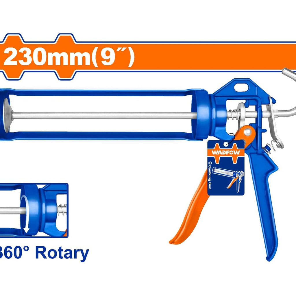 [SKUIMG]WCG4109|WCG4109.jpg|PISTOLA CALAFATEADORA DE 9" MANGO DE ALUMINIO FUERTE. CON FUNCIÓN GIRATORIA 360º