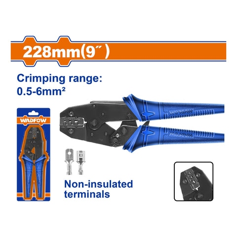 [SKUIMG]WCP1609|ALICATE CON MATRACA PARA CRIMPAR CONECTORES 0. 5-6MM2 TERMINALES Y RECEPTACULOS SIN AISLAMIENTO.