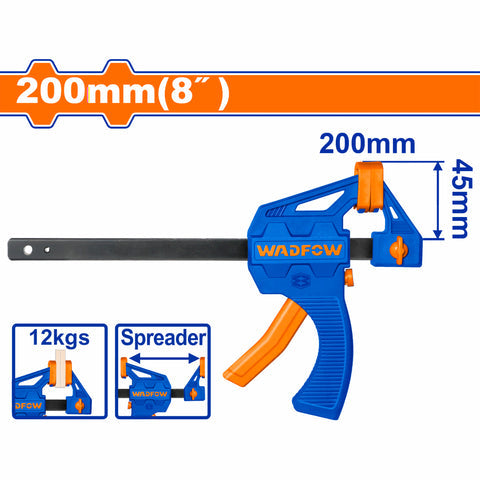 [SKUIMG]WCP4388|WCP4388.jpg|PRENSA SARGENTO DE BARRA 8" 45X200MM. BARRA ACABADO NEGRO. ABRAZADERA DE BARRA RAPIDA.