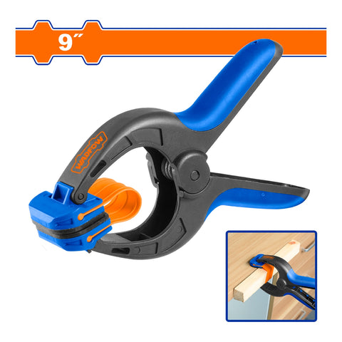 [SKUIMG]WCP5389|ABRAZADERA DE RESORTE PARA SUJECION 9". CUERPO DE PLASTICO Y FIBRA DE VIDRIO. MANDIBULAS DE ABS. PIN