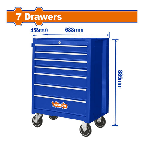 [SKUIMG]WCS2A07|WCS2A07.jpg|CAJA HERRAMIENTAS GABINETE CON RUEDAS 7 GAVETAS GAVINETE CARRITO SERVICIO MECANICO (VACIO) TROLLEY S