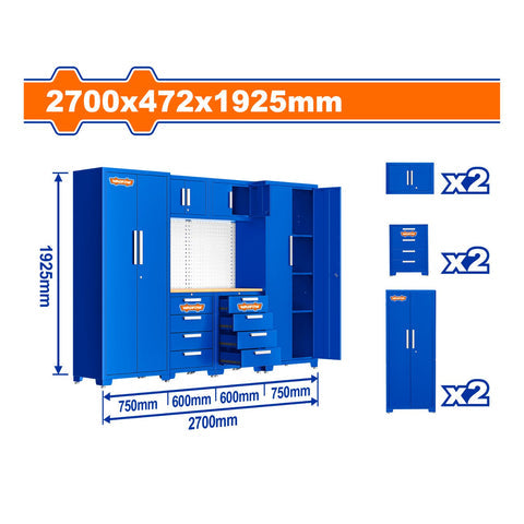 [SKUIMG]WCS3A06|WCS3A06.jpg|ARMARIO GABINETE PARA HERRAMIENTAS. 2700X472X1925MM. 6 PIEZAS. IDEAL EN TALLER O BODEGA.